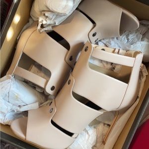 Nude (Cream) Cut Out Heeled Sandals